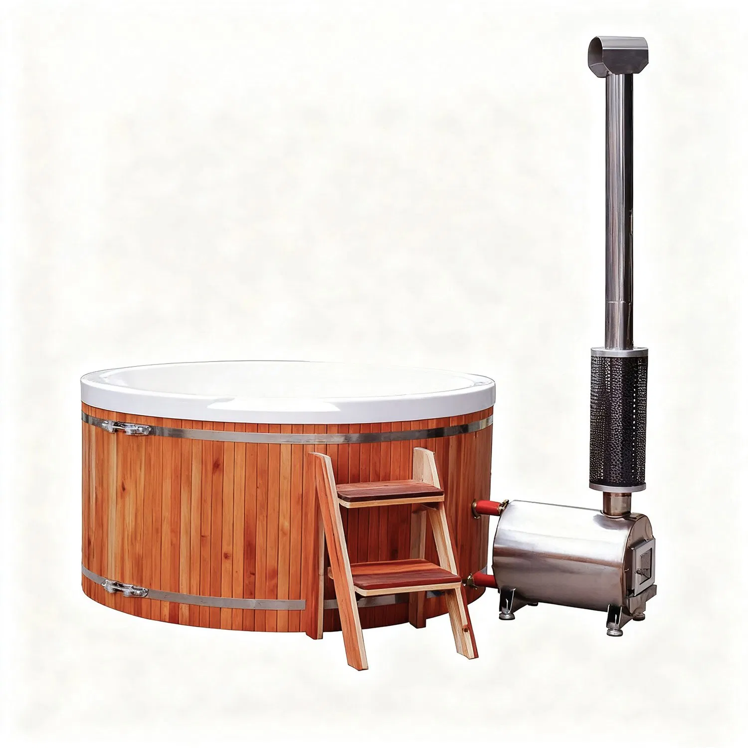 Деревянная купель SPA с гидромассажем, 4-6 человек
