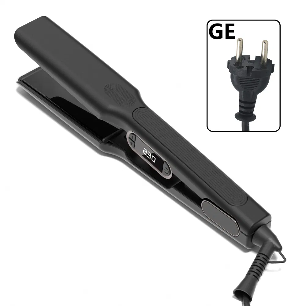 Professional 2-in-1 Ceramic Hair Iron Straightener with Infrared Technology Creates Straight Curled Styles Electric Power Source