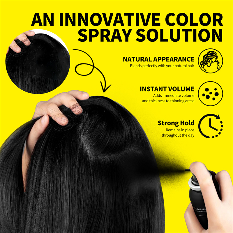 New Custom Organic Instant Strong Hold Hair Volume Fibers Root Touch up Spray