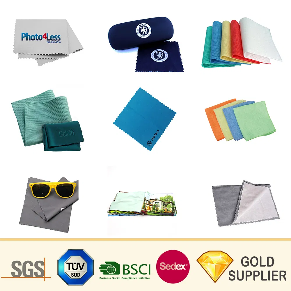 Wholesale Custom Print Mobile Phone Screen Microfiber Cleaning Cloth Digital Printing Lens Sunglasses Glasses Eyeglass Sticky Eyewear Microfiber Sticker Cleaner