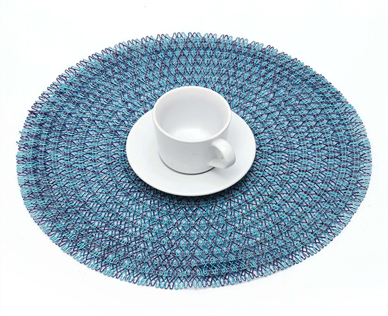 Promotional Gifts Waved Handmade Fashion Round Hotel Placemat Plastic