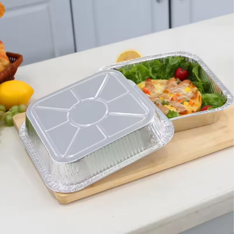 Zanbio Disposable Aluminum Foil Container Gold Lunch Box Tray