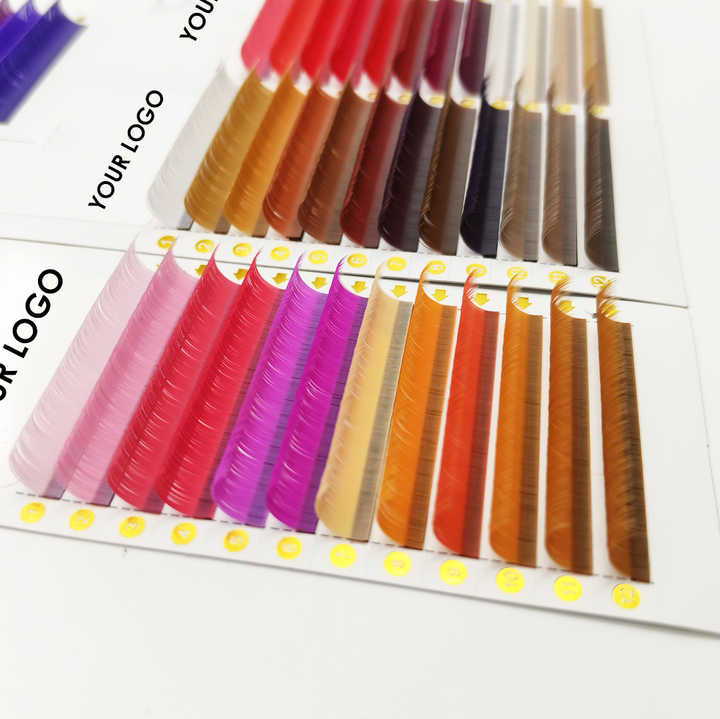 Private Label Colored Las Extension Cashmere Eyelash Extensions Color Lash Extensions Supplies Colorful Lash Trays
