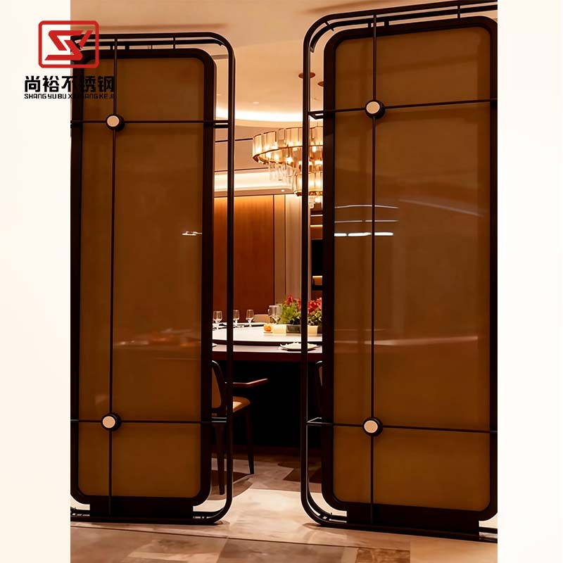Stylish Glass Stainless Steel Partitions for Modern Living Room Spaces