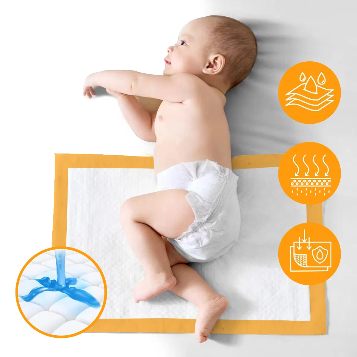Esun Absorbent Medical Hospital Bed Incontinence Pads or Kids, Adults