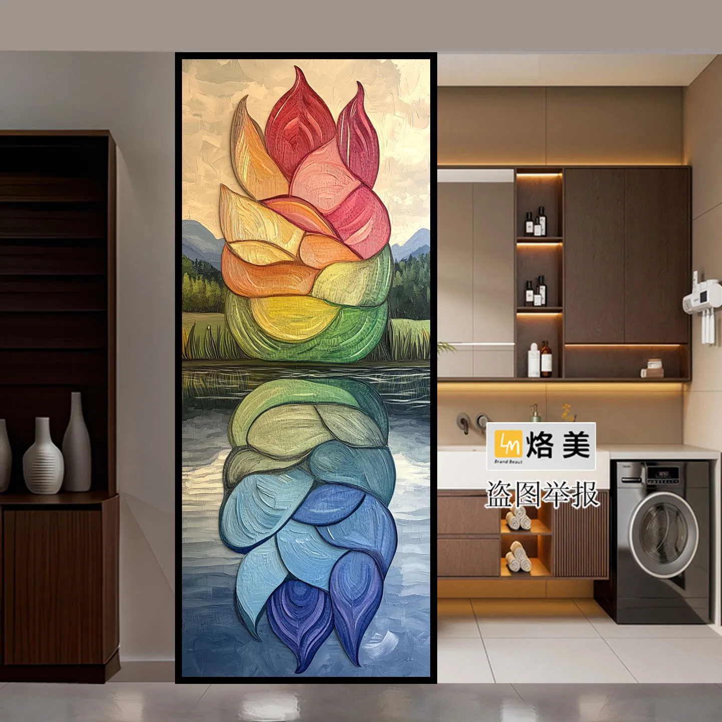 Original Art Glassliving Room Partition Screenentryway of The Residenceamerican Style