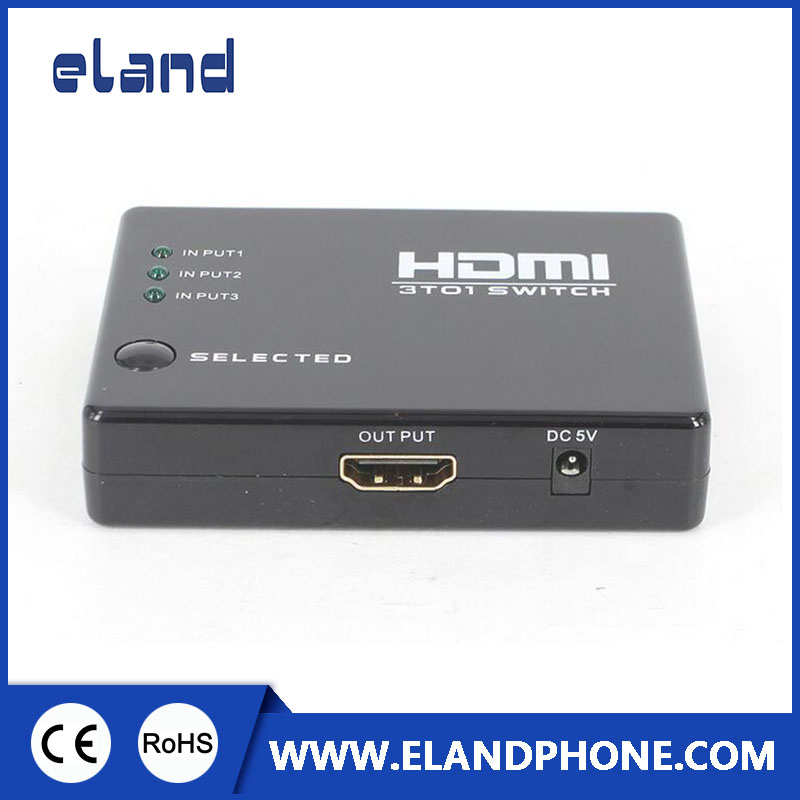 HDMI-коммутатор 3 входа, 1 выход, алюминиевый, с пультом