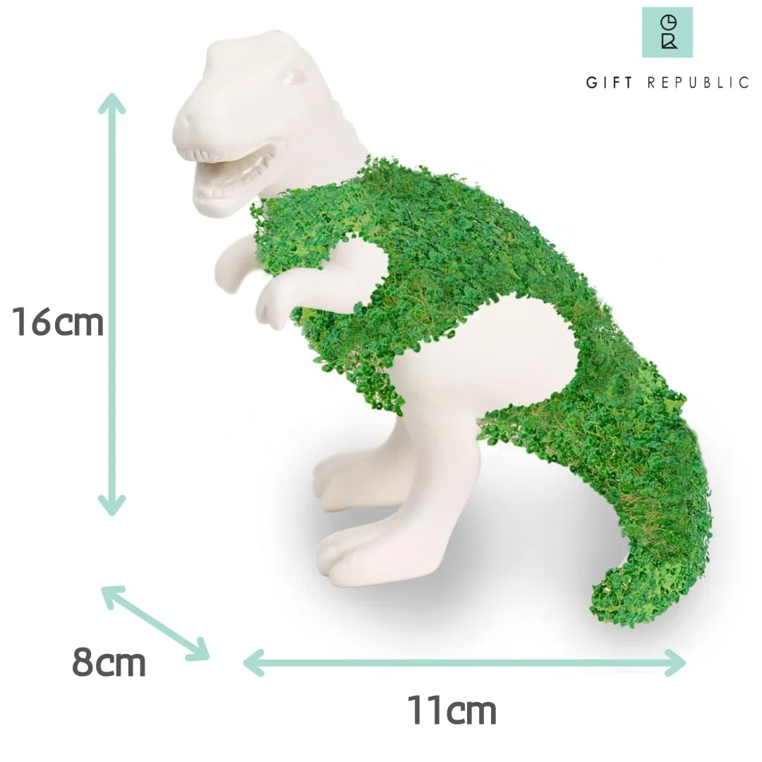 Desktop Sprouting Chia Animal. Fun Growth Set - Chiasaurus Rex Gift Republic Dinosaur-Shaped Chia Seed Planter.
