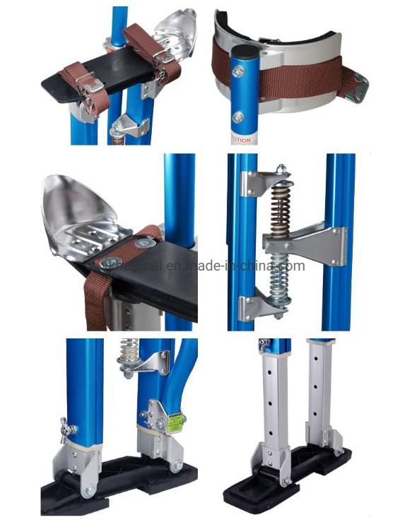 48"-64" Aluminum Drywall Stilts Tool Adjustable Lifts Tool Stilt for Taping Painting Painter Sliver Black