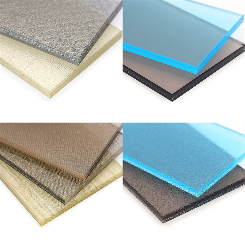Bronze, Golden, Grey Tinted Nashiji, Karatachi Figured Glass for Window Door Glass