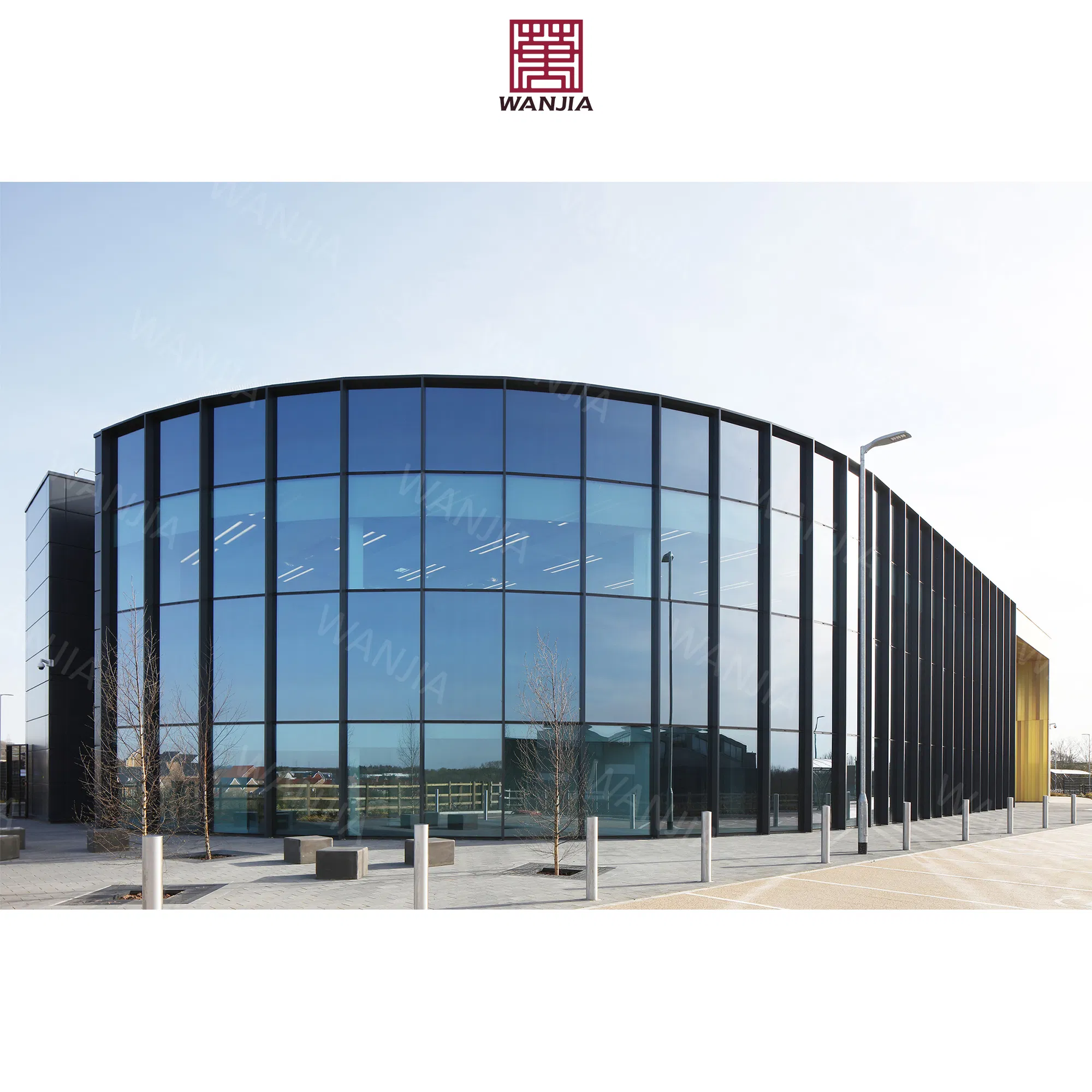 Energy Efficient Aluminum Curtain Wall with Double Mirror Glass