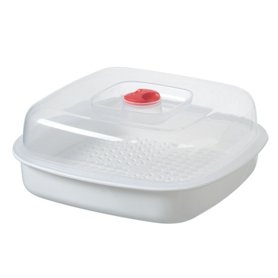 Пластиковый квадратный пароварка для микроволновки