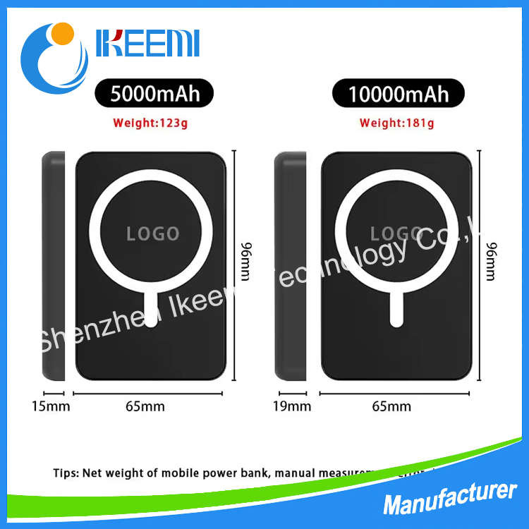 Portable 5000mAh/10000mAh Mini Wireless Charger 20W Fast Charging with LED Magnetic Charger Power Bank