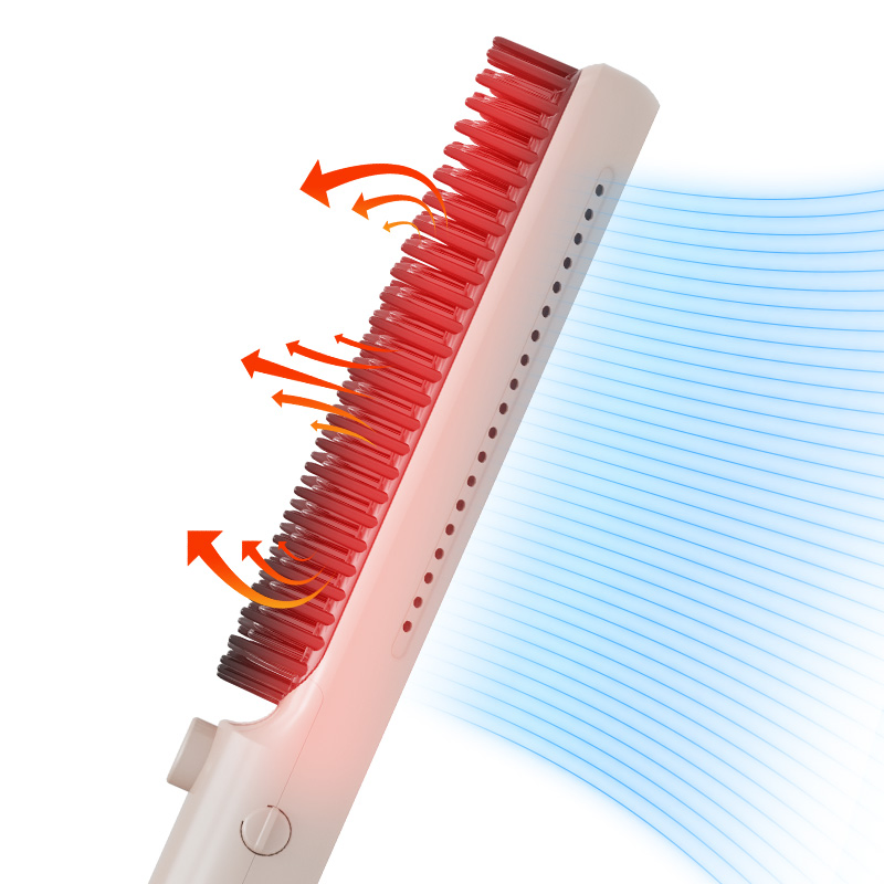 Bidisco Hot Seller Multifunctional 2 in 1 Electric Comb One Step Hair Dryer Fast Hair Straightener Hot Air Brush for Styling Drying