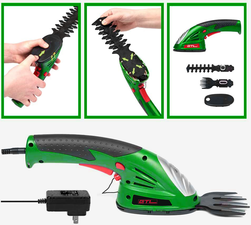 Power Garden Tools 2 in 1 Branch Cutter 3.6/7.2V Lithium Battery Cordless Grass Trimmer Shrub Shear