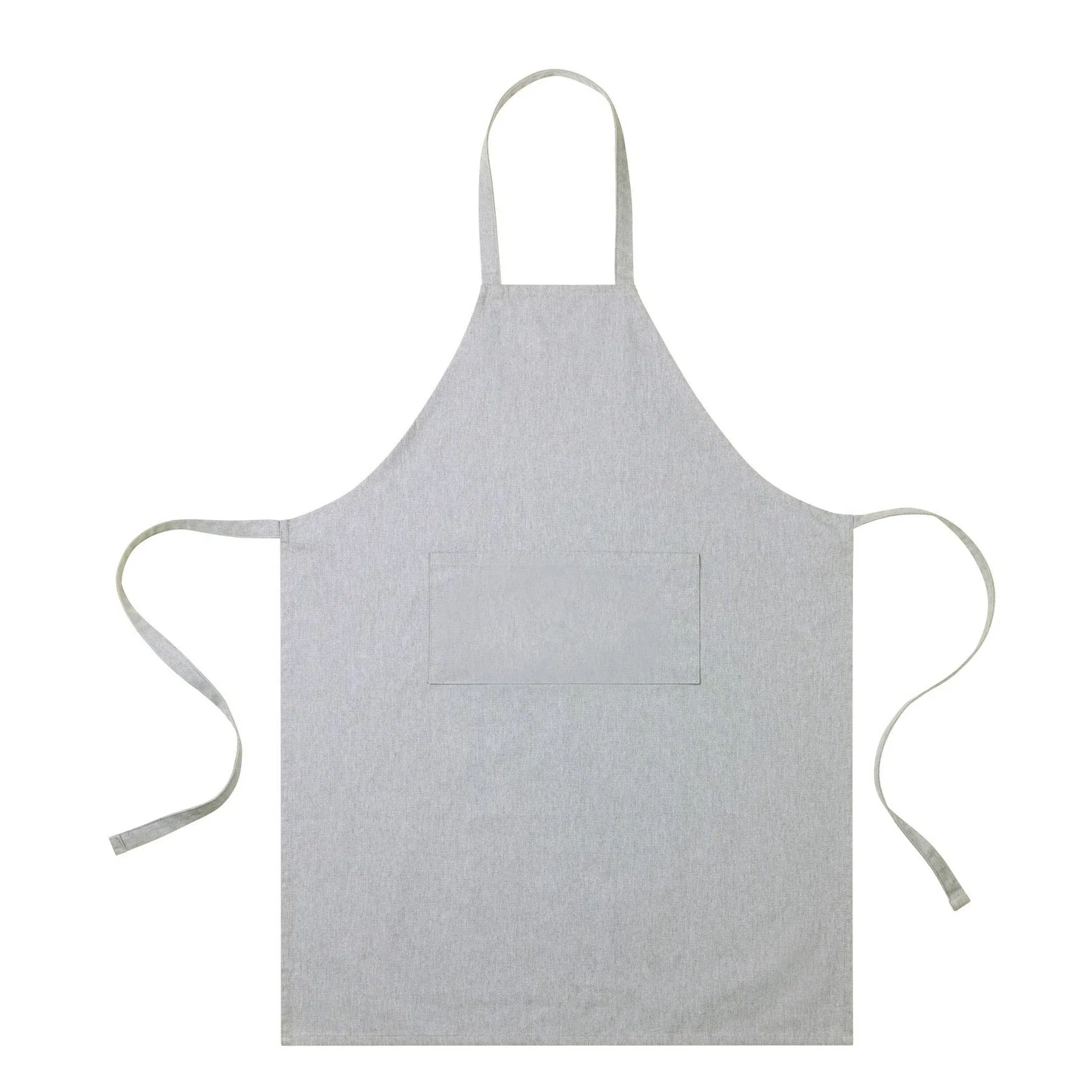 Custom Personalized Logo Print Cotton Home Aprons with Pockets Kitchen Cooking Linen Cotton Apron for Women Men