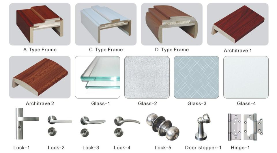 China Factory White/Gray Color Cheap Ganesh Wood for House Wooden Panel Design Door