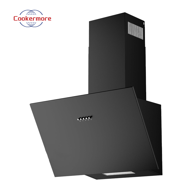 Sleek Home Tempered Glass Slant Button Wall-Mounted Modern Range Hood