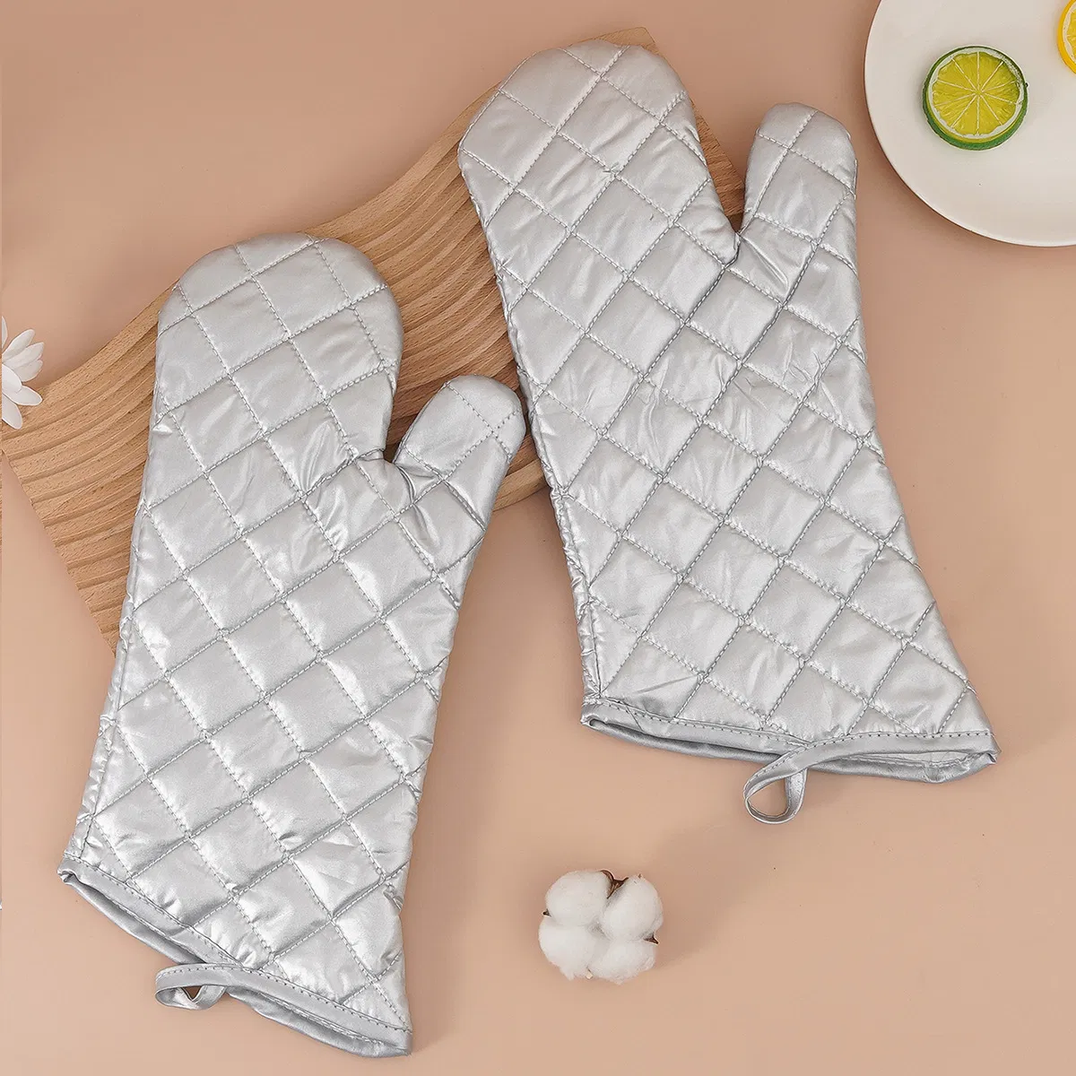 Heat-Insulating Gloves, Baking Gloves, Kitchen Plus Long Anti-Heat Gloves