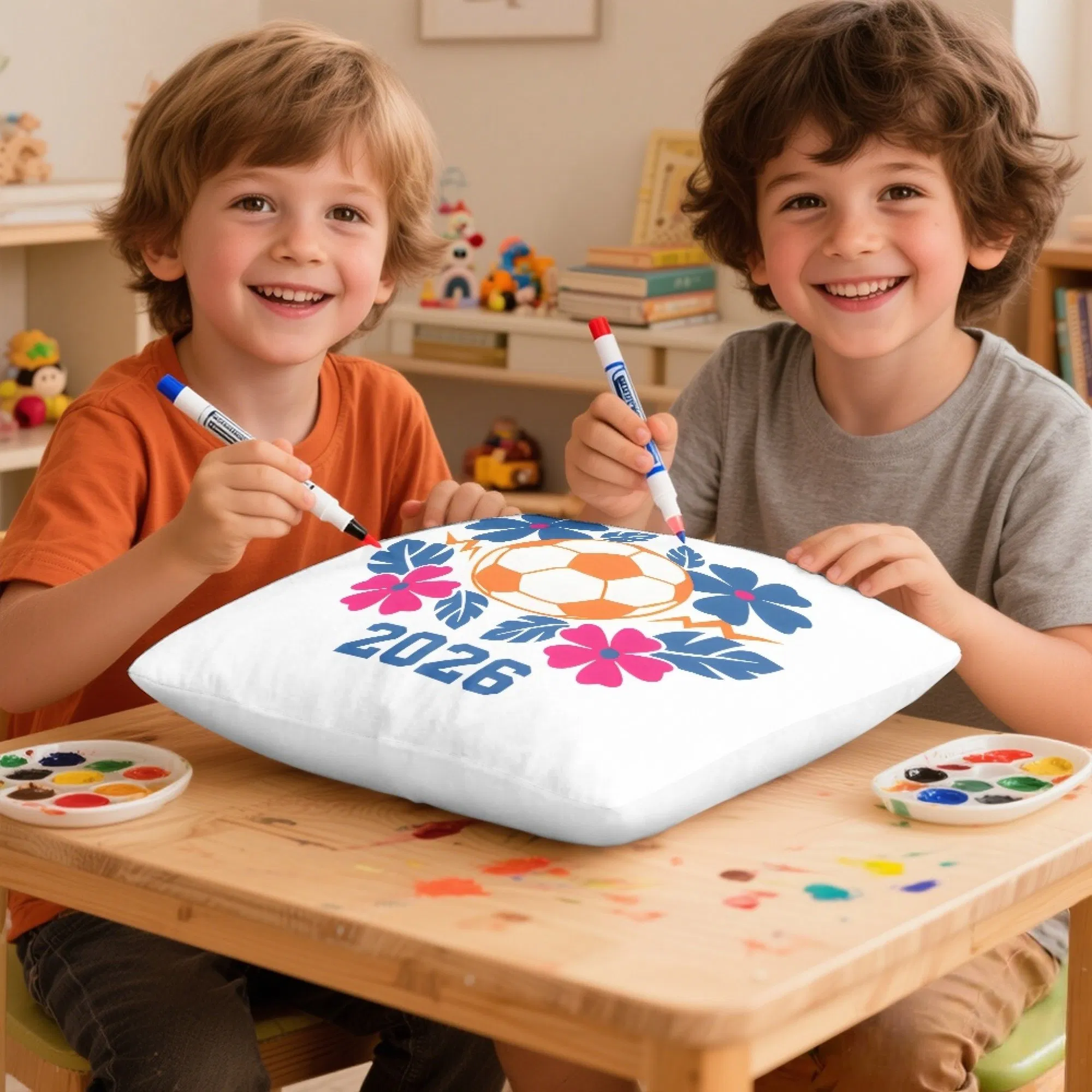 Best Selling 2026 World and Cup Football Pillow Fashionable Floral Print Home Throw Cushion