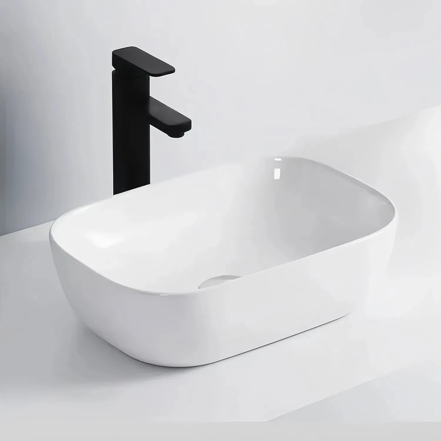 Chaozhou Sanitary Ware Bathroom Cloakroom Solid Surface Basin Sink Ceramic Vessel Sinks Counter Top Washbasin
