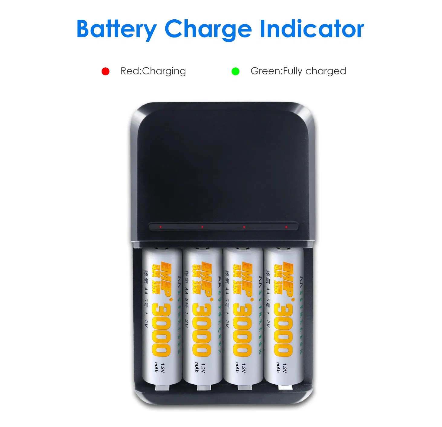 Умная зарядка для АА и ААА аккумуляторов, 4 отсека
