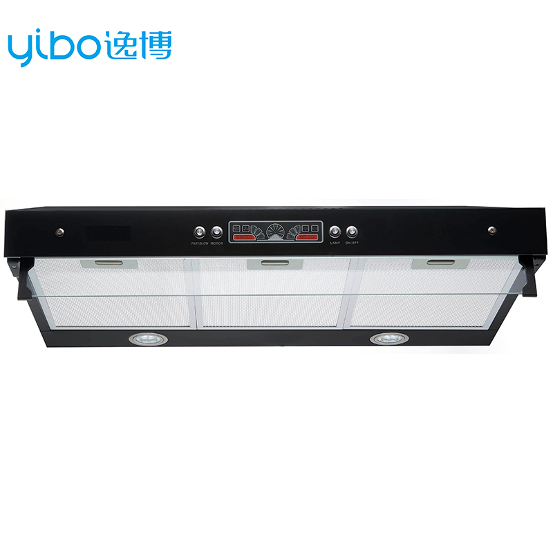 Stylish Kitchen Equipment Seamless Range Hood for a Home Kitchen Polished Cooker Hood Body Shell and Round LED