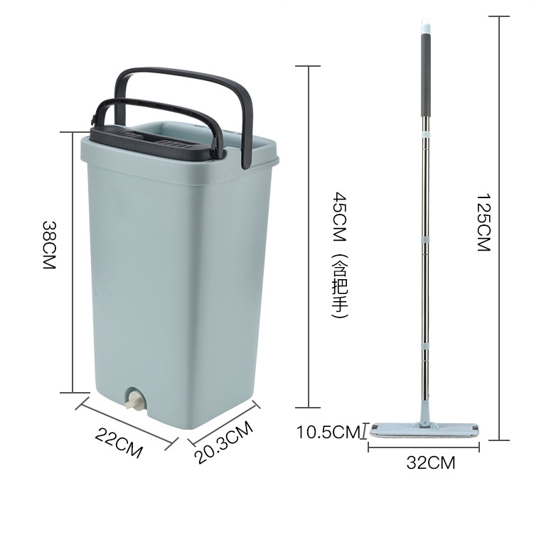 Hands Free Mop Lazy Person Swivel Mop Bucket Household Happy Wood Floor Dry and Wet Flat Mop