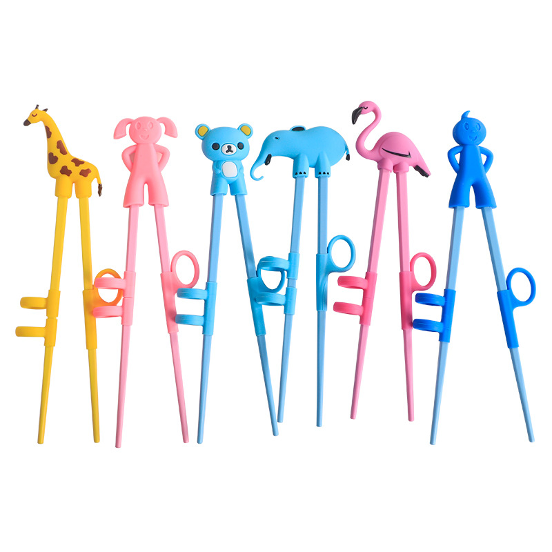 Wholesale OEM Customized Cute Cartoon Animal Reusable Children Training Chopsticks for Kids