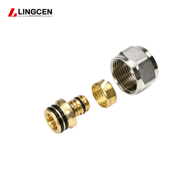 Low Price Radiant Heat Coupling Compression Manifold Adapter Brass Fitting