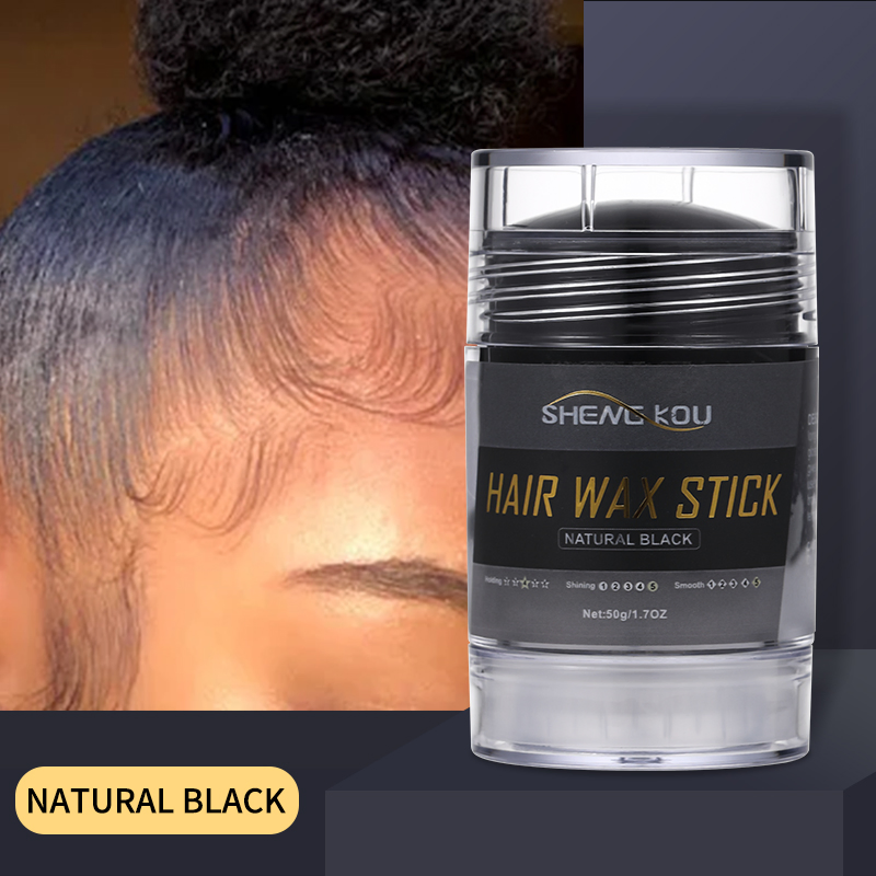 Factory Custom Logo Temporary Hair Dye Styling Edge Control Strong Hold Deep Nourishing Nature Black Hair Color Wax Stick