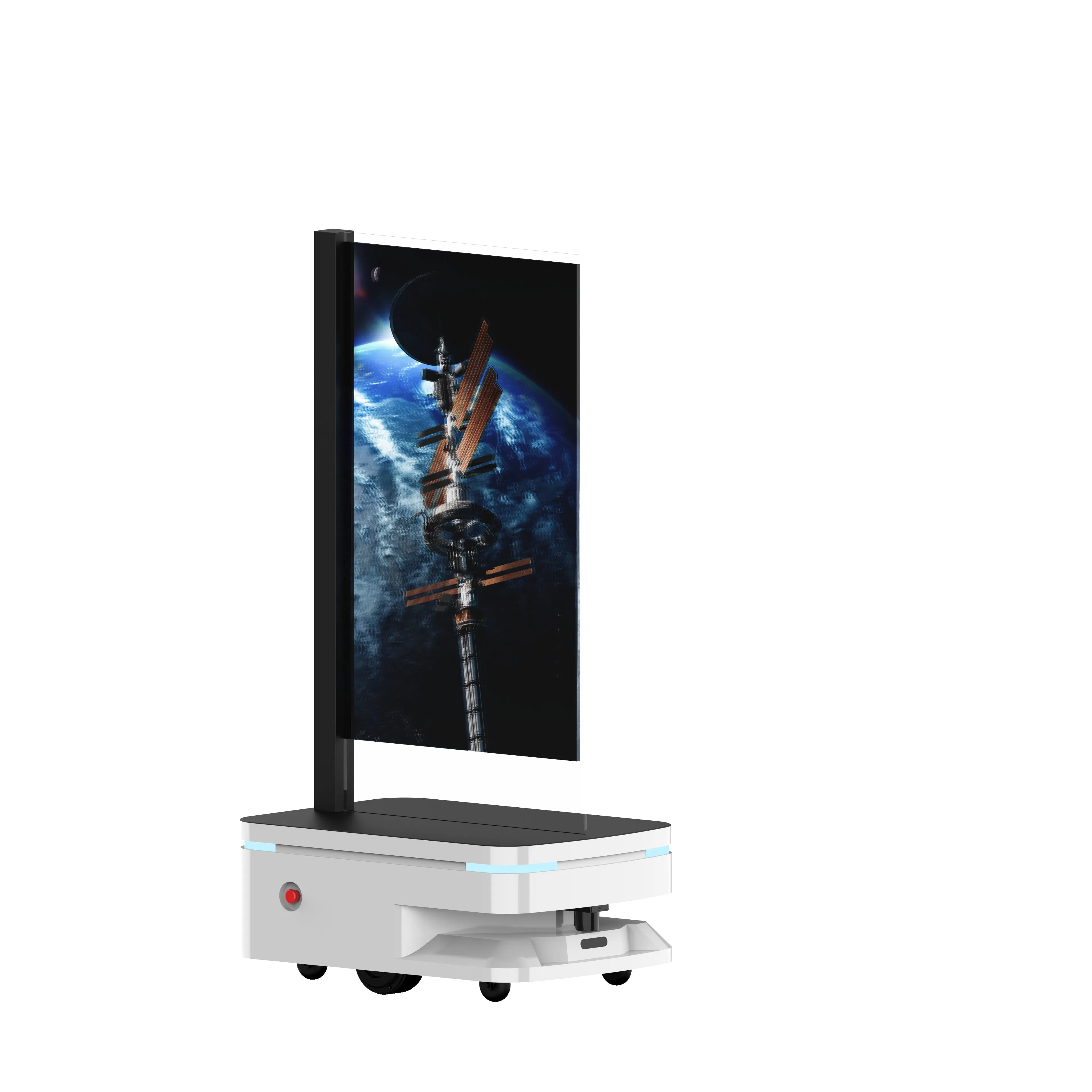 Мобильный рекламный робот 55 дюймов с прозрачным OLED-экраном