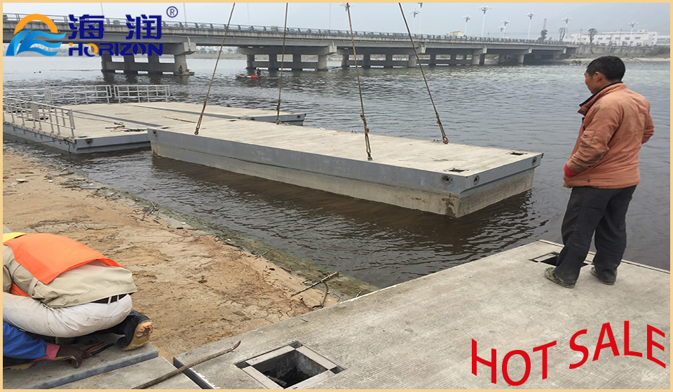Hot Sale Durable Concrete Structure Floating Dock Pontoon