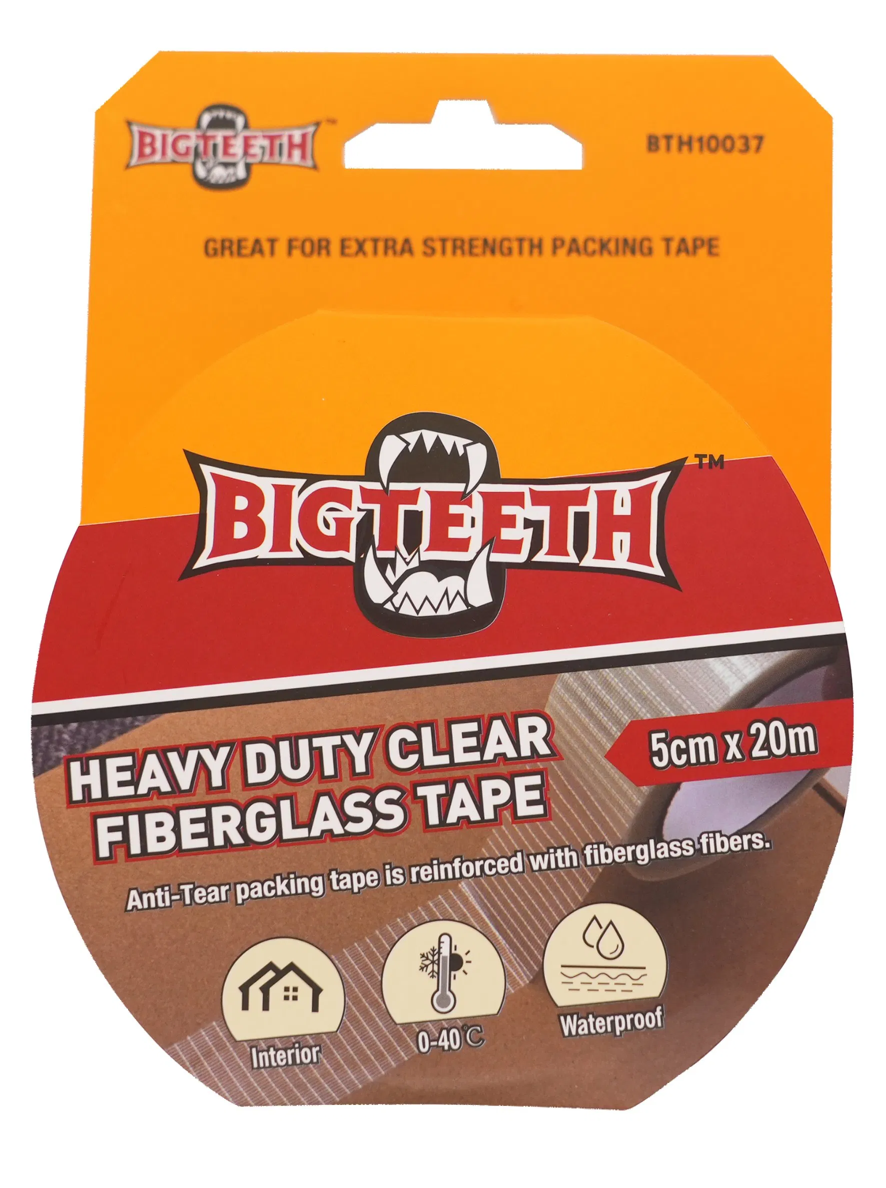 Bigteeth Bth10037 Heavy Duty Clear Fiberglass Tape 5cm X 20m