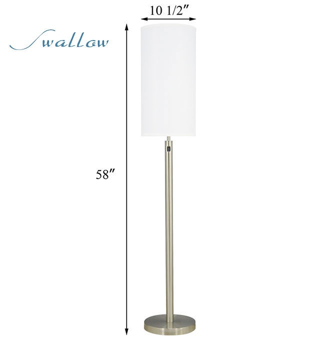 Solid White Floor Standing Lamp Floor Standing Lamp with Fabric Shade