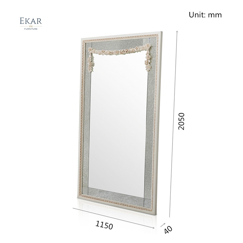 Vintage Dressing Mirror Carved European Style Gold Antique Wood Frame Mirror