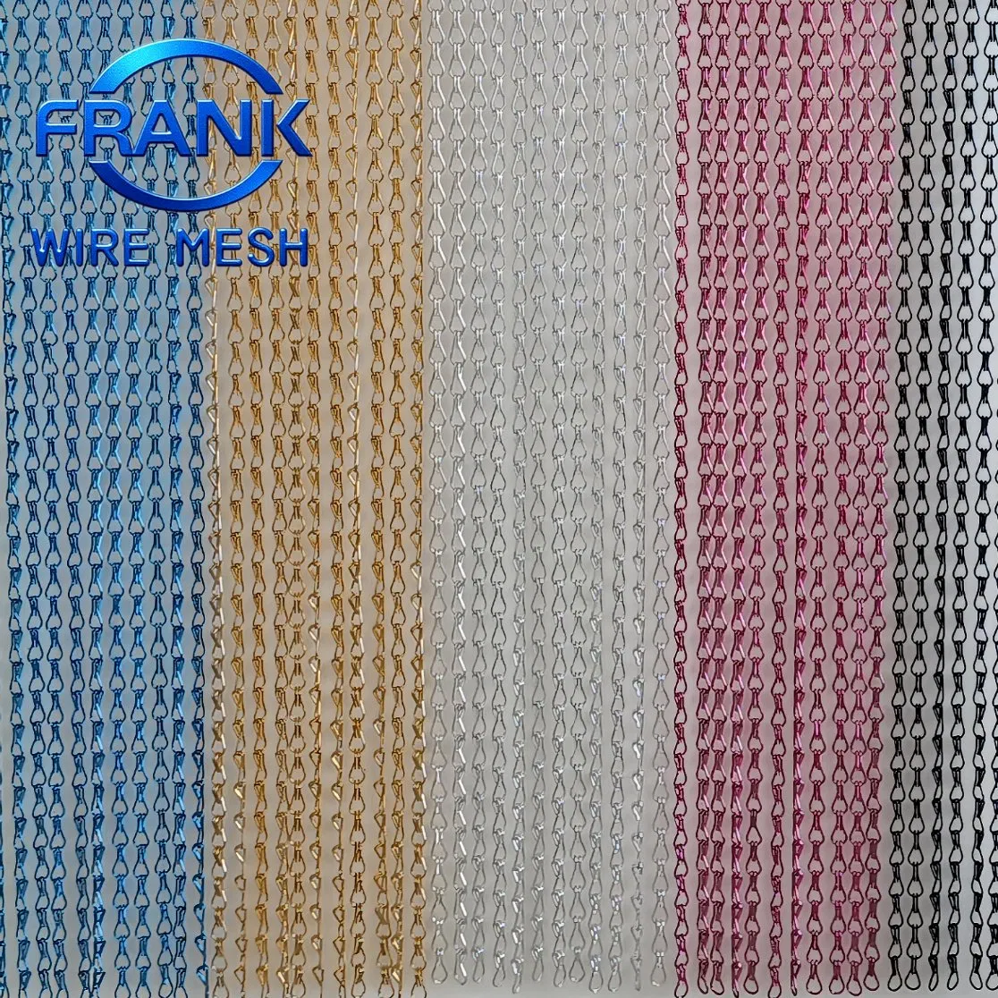 High Quality Aluminum Hanging Double Hook Metal Chain Link Fly Curtain Mesh for Room Dividers