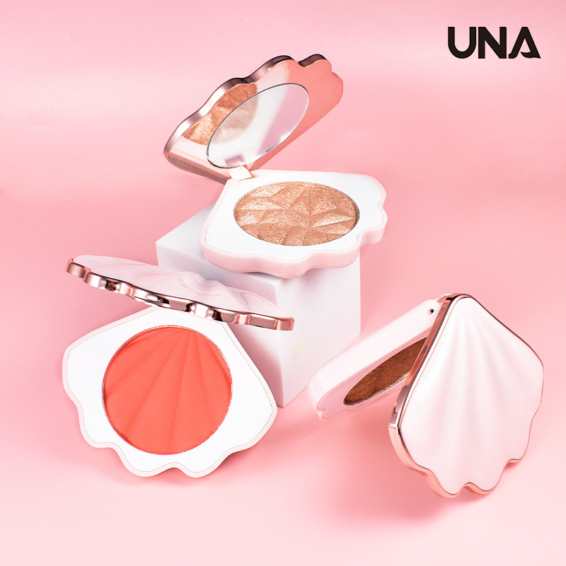 New Arrive Private Label Shell Shape Highlight Contour Face Body Shading Makeup Highlighter Pressed Powder