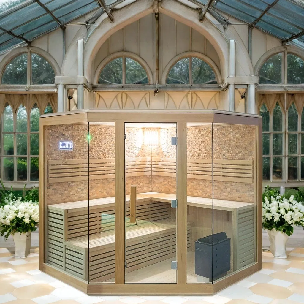 4-Person Indoor Dry Steam Sauna with Stove and Stones