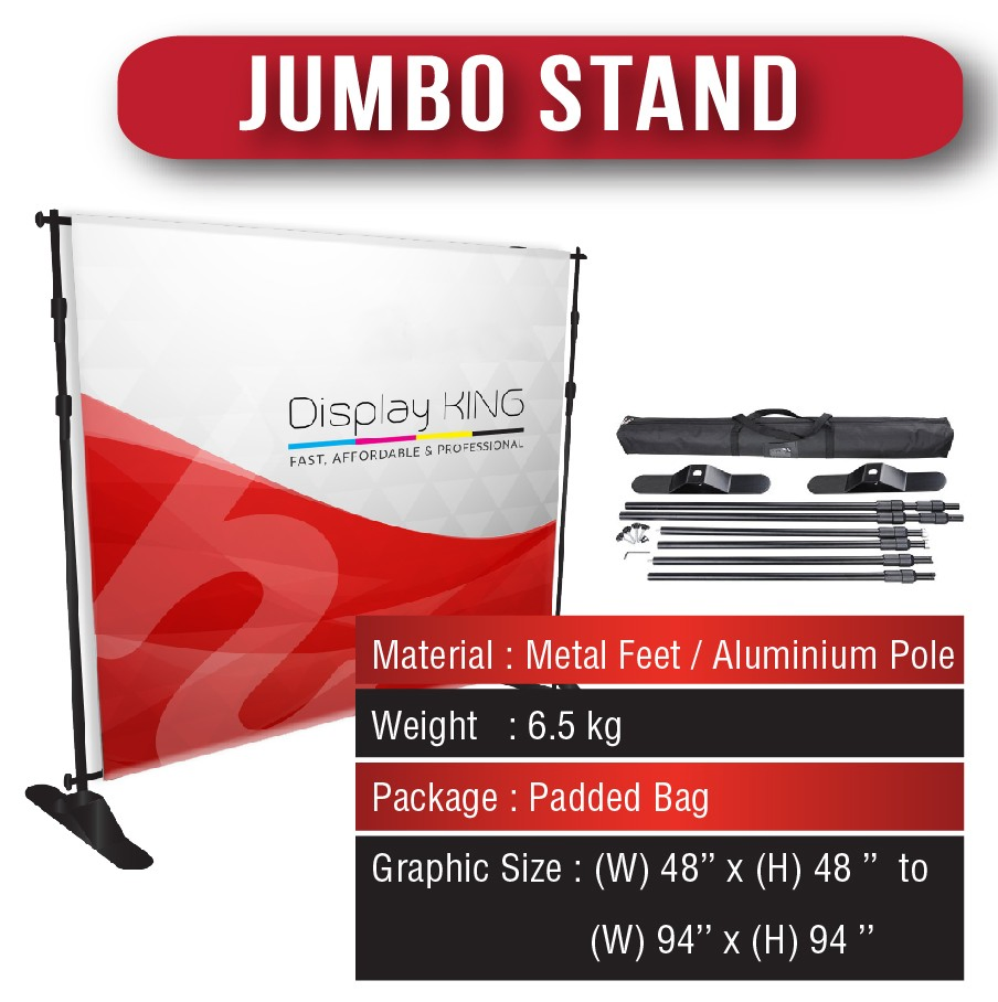 Adjustable Aluminum Pole Backdrop Customized Wall Display Banner Stand