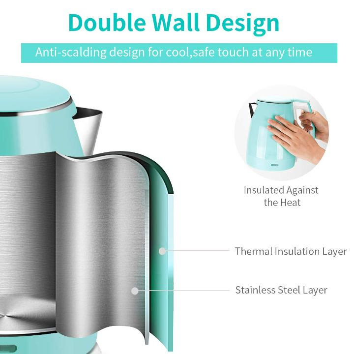 Hot Sale Electric Stainless Steel Interior Double Wall Water Boiler Heater Kettle