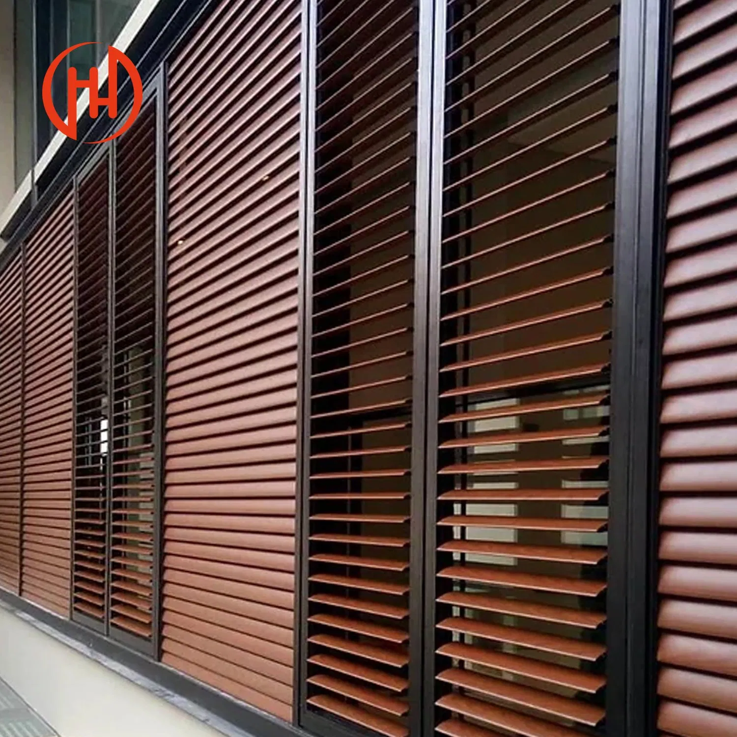 Custom Aluminum Louver Windows Fixed Horizontal Slats Louver Window and Door