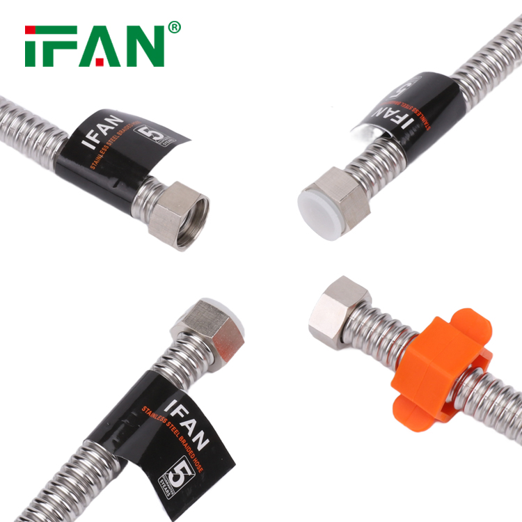 Ifan BS 7291 Factory Provided Flexible Hose 30-60mm Shower Hose Customized Stainless Steel Corrugated Pipe