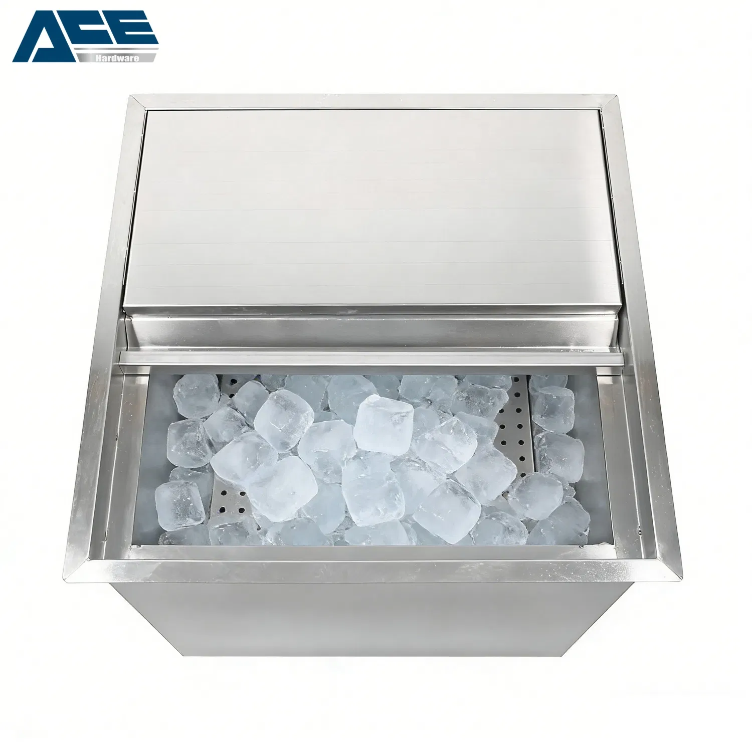 Commercial Stainless Steel Drop-in Ice Bin - Embedded Ice Trough for Bar & Restaurant