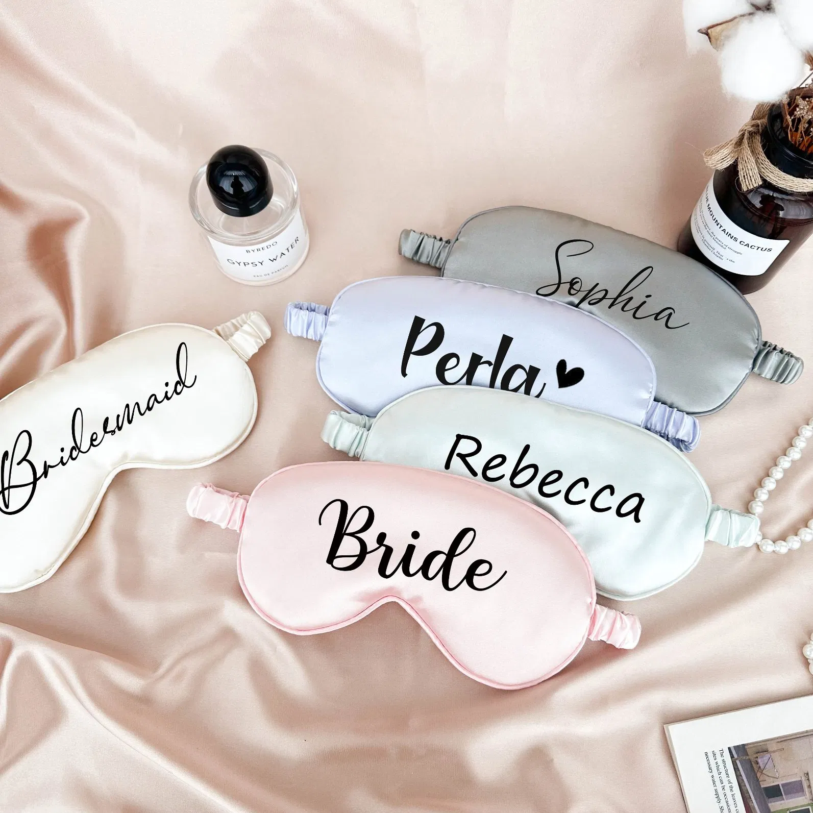 Personalized Your Name Logo Eye Mask Sleep Mask Silky Satin Eye Mask