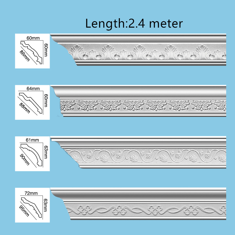 Factory Price Skirting Polyurethane Ceiling Cornice Mold Interior Decorative PU Crown Moulding
