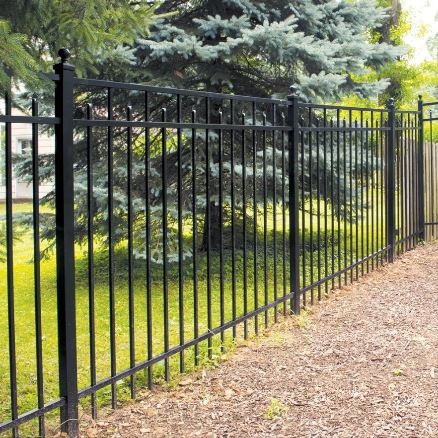 Cheap Outdoor Modern Metal Galvanized Steel Picket Wrought Iron Fence for Garden/Swimming Pool