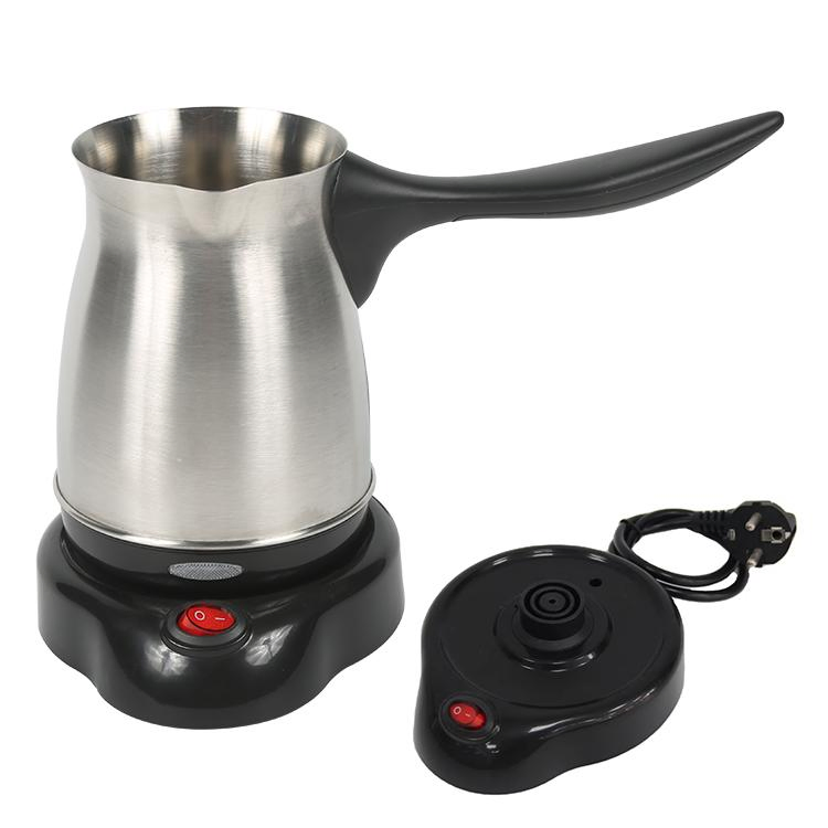 Silver Color Turkish Arabic Coffee Maker Machine Espresso Mocha 0.5L Small Stainless Steel Coffee Kettle with Handle