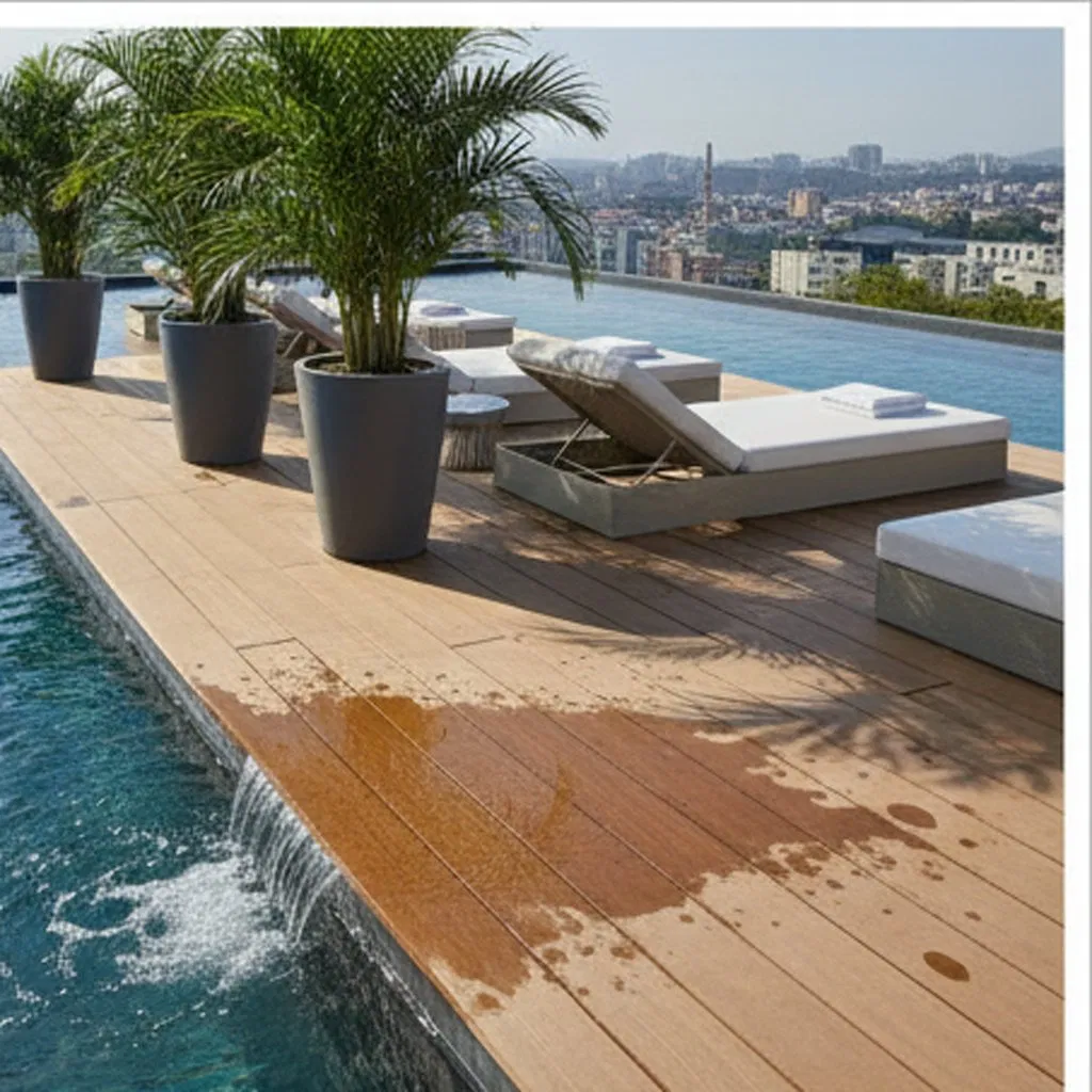 Premium Weatherproof Modified Pine Flooring for Garden, Poolside and Terrace