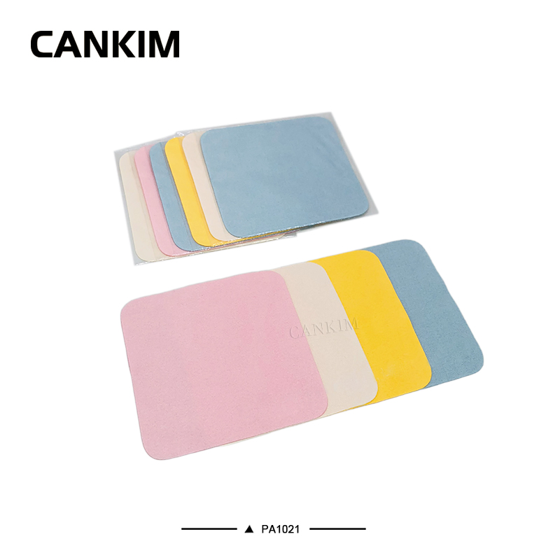 Customized Color Rounded Corners Small Polishing Cloth Microfiber Cleaning Cloths Silver Polishing Cloth Jewelry